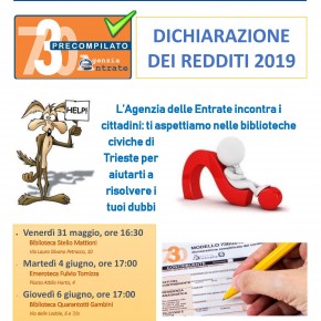 Precompilata 2019 - L'Agenzia delle Entrate incontra i cittadini Precompilata 2019 - L'Agenzia delle Entrate incontra i cittadini